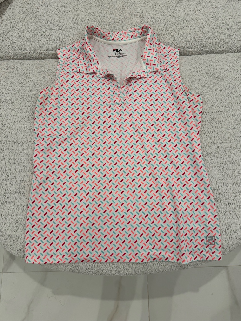 FILA Sport Athletic Sleeveless Polo Top